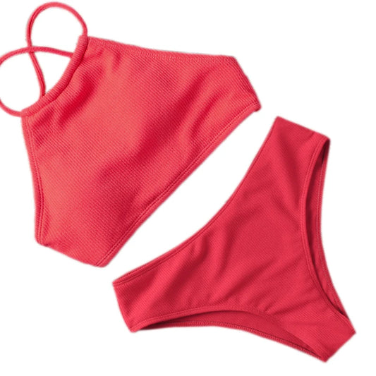 Bikini 2024 Sexy Women Swimwear Bikini Push Up Swimsuit Solid Beachwear Bathing Suit Thong Biquini Bikini Set