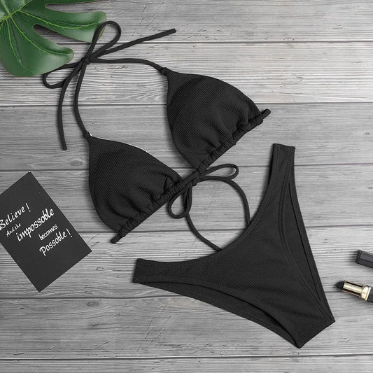2023 Monochrome Women's Sexy Bikini Women's Swimwear Beach Bikini Beach Suit Bathrobe Swimwear