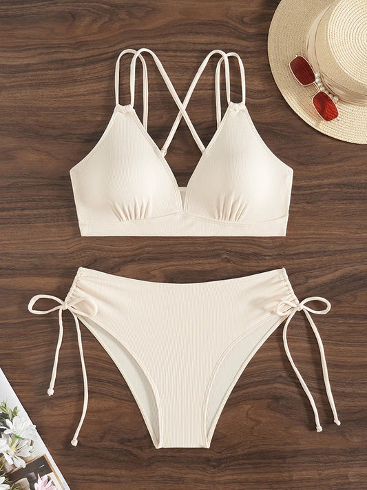 2025 Two Piece Swimsuit Women Bikini Set High Waist Swimwear Female Monokini Bathing Suit Female Summer Beach Bodysuit Dress